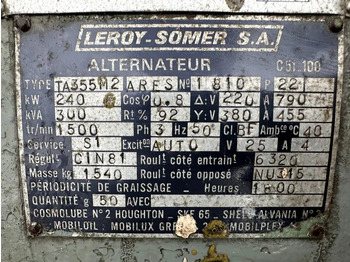 Elektrinis generatorius Baudouin Leroy Somer 300 kVA noodstroom generatorset ex Emergency: foto 4