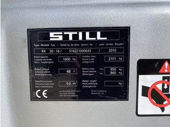 Elektrinis krautuvas Still RX 20-16 1.6 ton Duplex Freelift Sideshift Elektra Heftruck: foto 4
