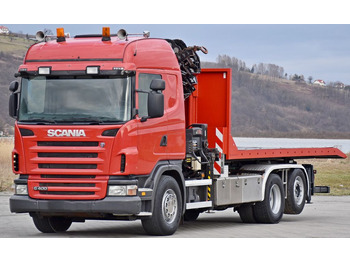 Sunkvežimis su kranu, Hook-lift sunkvežimis Scania G 400 * Abschleppwagen 6,40m* KRAN + FUNK * TOP: foto 4