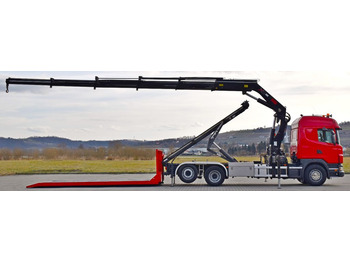 Hook-lift sunkvežimis, Sunkvežimis su kranu Scania G 400 * Abschleppwagen 6,40m* KRAN + FUNK * TOP: foto 5