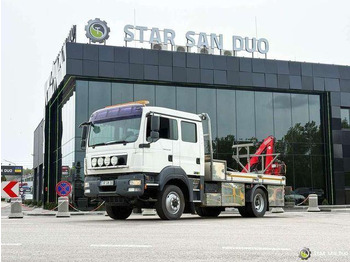 Platforminis/ Bortinis sunkvežimis, Sunkvežimis su kranu MAN TGM 13.290 4x4 FASSI F40B22 Crane Camper DOKA: foto 2