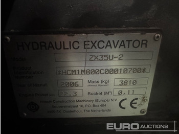 Mini ekskavatorius HITACHI ZX35