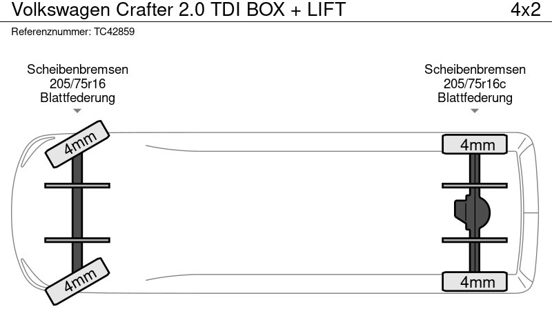 Volkswagen Crafter 2.0 TDI BOX + LIFT - Furgonas su krovinių dėže: foto 4 Volkswagen Crafter 2.0 TDI BOX + LIFT - Furgonas su krovinių dėže: foto 4