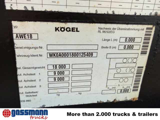 Kögel AWE 18 - Konteineris-vežimus/ Sukeisti kūną priekaba: foto 4 Kögel AWE 18 - Konteineris-vežimus/ Sukeisti kūną priekaba: foto 4