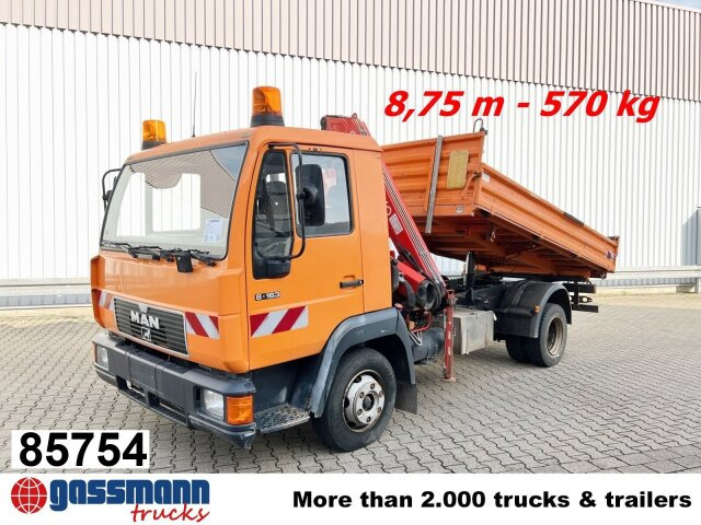 MAN 8.163 4x2 BB mit Kran Fassi F60A.23 - Savivartis sunkvežimis, Sunkvežimis su kranu: foto 1 MAN 8.163 4x2 BB mit Kran Fassi F60A.23 - Savivartis sunkvežimis, Sunkvežimis su kranu: foto 1