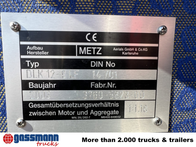 MAN LE 15.255 4x2 LLC Doka, Metz DLA-K 12/9 - Gaisrinė mašina: foto 4 MAN LE 15.255 4x2 LLC Doka, Metz DLA-K 12/9 - Gaisrinė mašina: foto 4