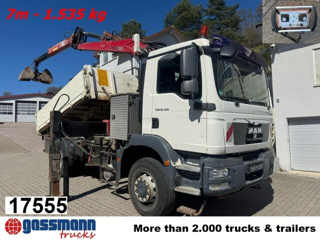 MAN TGM 18.340 4x4 BB mit Penz Kran 11.83 SH, Funk - Savivartis sunkvežimis, Sunkvežimis su kranu: foto 1 MAN TGM 18.340 4x4 BB mit Penz Kran 11.83 SH, Funk - Savivartis sunkvežimis, Sunkvežimis su kranu: foto 1