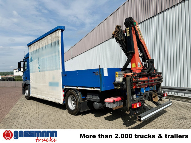 Platforminis/ Bortinis sunkvežimis, Sunkvežimis su kranu Mercedes-Benz Actros 1836 L 4x2, Glastransporter, Heckkran: foto 12