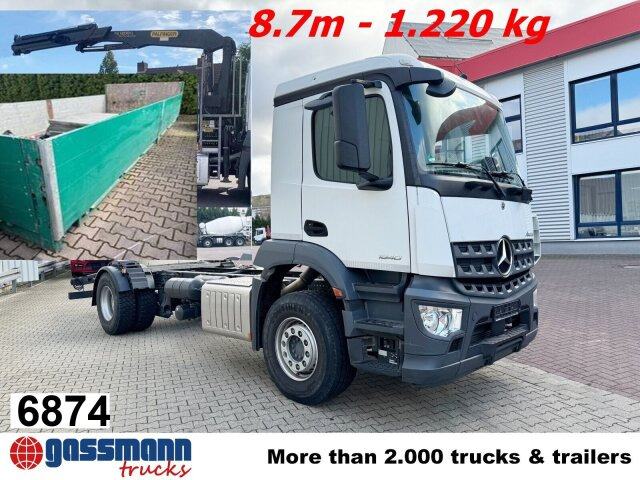 Mercedes-Benz Arocs 1840 L 4x2, Kran Palfinger PK12001L, - Platforminis/ Bortinis sunkvežimis, Sunkvežimis su kranu: foto 1 Mercedes-Benz Arocs 1840 L 4x2, Kran Palfinger PK12001L, - Platforminis/ Bortinis sunkvežimis, Sunkvežimis su kranu: foto 1