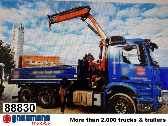 Mercedes-Benz Arocs 2640 LK 6x4, Alu-Bordwände, Kran - Savivartis sunkvežimis, Sunkvežimis su kranu: foto 1 Mercedes-Benz Arocs 2640 LK 6x4, Alu-Bordwände, Kran - Savivartis sunkvežimis, Sunkvežimis su kranu: foto 1