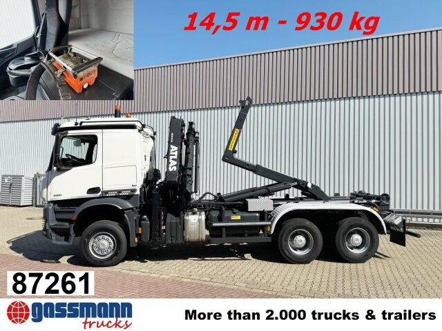 Mercedes-Benz Arocs 3351 AK 6x6, Retarder, Navi, Grounder, - Hook-lift sunkvežimis, Sunkvežimis su kranu: foto 1 Mercedes-Benz Arocs 3351 AK 6x6, Retarder, Navi, Grounder, - Hook-lift sunkvežimis, Sunkvežimis su kranu: foto 1