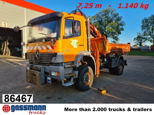 Mercedes-Benz Atego 1823 AK 4x4 mit Kran Atlas 85.2, Funk, - Savivartis sunkvežimis, Sunkvežimis su kranu: foto 1 Mercedes-Benz Atego 1823 AK 4x4 mit Kran Atlas 85.2, Funk, - Savivartis sunkvežimis, Sunkvežimis su kranu: foto 1