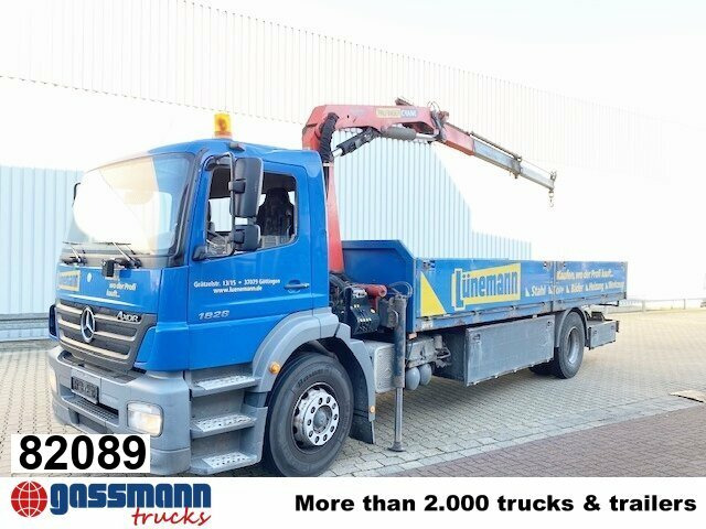 Mercedes-Benz Axor 1828 L 4x2 mit Kran Palfinger PK 9501, Funk - Platforminis/ Bortinis sunkvežimis, Sunkvežimis su kranu: foto 1 Mercedes-Benz Axor 1828 L 4x2 mit Kran Palfinger PK 9501, Funk - Platforminis/ Bortinis sunkvežimis, Sunkvežimis su kranu: foto 1