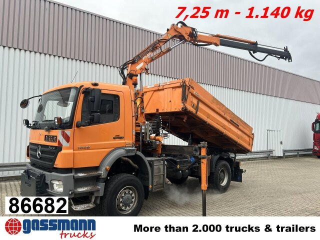 Mercedes-Benz Axor 1829 AK 4x4 mit Kran Atlas AK 85.2 - Savivartis sunkvežimis, Sunkvežimis su kranu: foto 1 Mercedes-Benz Axor 1829 AK 4x4 mit Kran Atlas AK 85.2 - Savivartis sunkvežimis, Sunkvežimis su kranu: foto 1