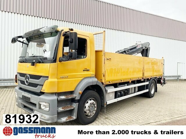 Mercedes-Benz Axor 1833 L 4x2 mit Heckkran Hiab XS 133 K-2 - Platforminis/ Bortinis sunkvežimis, Sunkvežimis su kranu: foto 1 Mercedes-Benz Axor 1833 L 4x2 mit Heckkran Hiab XS 133 K-2 - Platforminis/ Bortinis sunkvežimis, Sunkvežimis su kranu: foto 1