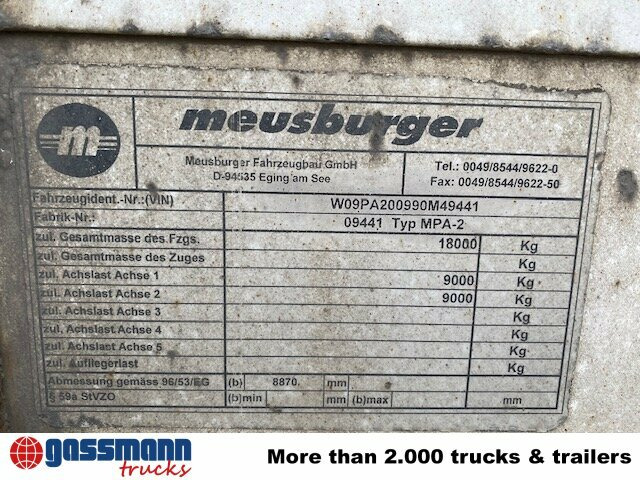 Meusburger MPA-2, Stapleraufnahme - Platforminė/ Bortinė priekaba: foto 4 Meusburger MPA-2, Stapleraufnahme - Platforminė/ Bortinė priekaba: foto 4