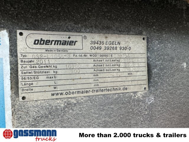 Obermaier OS2-L105 L/B, durchladbar, Edscha, - Platforminė/ Bortinė priekaba: foto 5 Obermaier OS2-L105 L/B, durchladbar, Edscha, - Platforminė/ Bortinė priekaba: foto 5