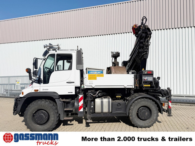 Unimog U400 4x4, Frontzapfwelle, Heckkran Hiab XS - Platforminis/ Bortinis sunkvežimis, Sunkvežimis su kranu: foto 4 Unimog U400 4x4, Frontzapfwelle, Heckkran Hiab XS - Platforminis/ Bortinis sunkvežimis, Sunkvežimis su kranu: foto 4