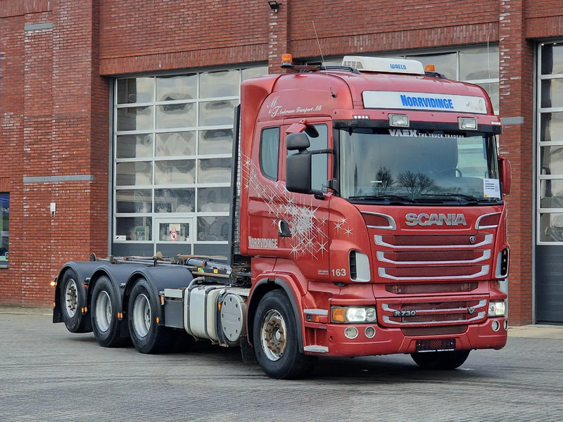 Scania R730 V8 Highline - 8x4*4 - JOAB Hooklift - Steering axle - Full air - Night clima - Hook-lift sunkvežimis: foto 1 Scania R730 V8 Highline - 8x4*4 - JOAB Hooklift - Steering axle - Full air - Night clima - Hook-lift sunkvežimis: foto 1