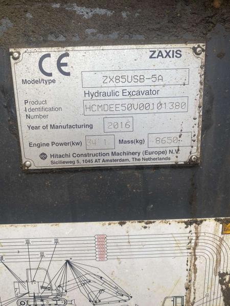 Hitachi ZX85USB-5A - Vikšrinis ekskavatorius: foto 4 Hitachi ZX85USB-5A - Vikšrinis ekskavatorius: foto 4