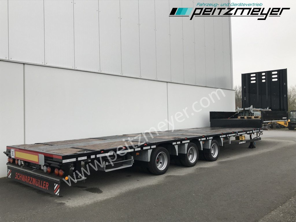 Schwarzmüller Jumboauflieger ausziehbar X-Serie gelenkt Stufensattel - Žemo profilio platforma puspriekabė: foto 1 Schwarzmüller Jumboauflieger ausziehbar X-Serie gelenkt Stufensattel - Žemo profilio platforma puspriekabė: foto 1
