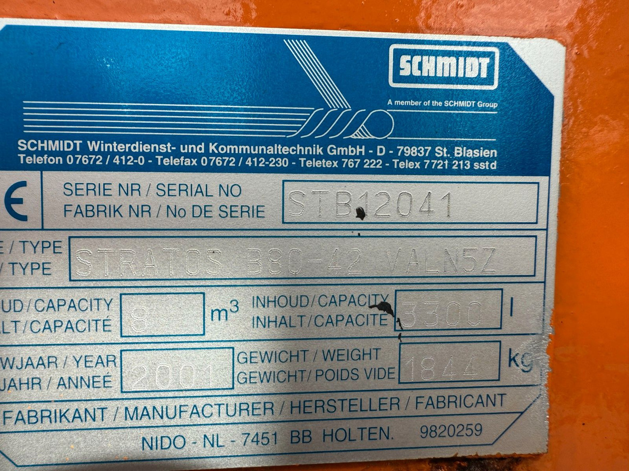 Schmidt Salzstreuer Stratus B80-42 VALN5Z Bandstreuer - Sunkvežimis: foto 4 Schmidt Salzstreuer Stratus B80-42 VALN5Z Bandstreuer - Sunkvežimis: foto 4