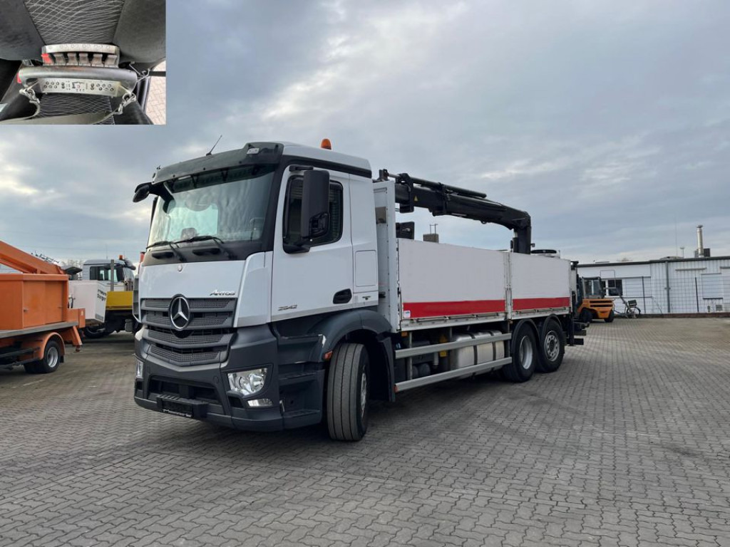 Mercedes-Benz Antos Pritsche Heckkran 2542 6x2 Hiab XS 177 Funk+Zange - Platforminis/ Bortinis sunkvežimis, Sunkvežimis su kranu: foto 1 Mercedes-Benz Antos Pritsche Heckkran 2542 6x2 Hiab XS 177 Funk+Zange - Platforminis/ Bortinis sunkvežimis, Sunkvežimis su kranu: foto 1
