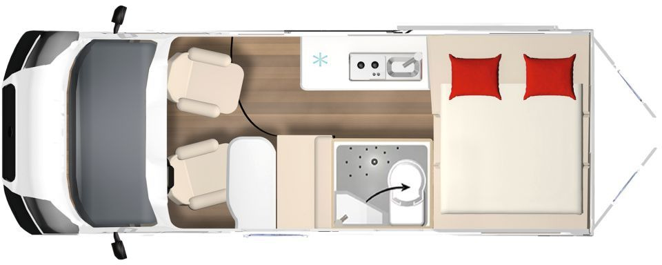 Bürstner B66 600 C Gästebett quer zur Sitzgruppe - Mikroautobusas kemperis: foto 2 Bürstner B66 600 C Gästebett quer zur Sitzgruppe - Mikroautobusas kemperis: foto 2