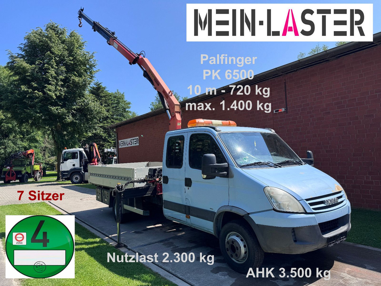 Iveco 65C180 3.0d Palfinger PK 6500 7 Sitzer NL 2300kg - Bortinis automobilis, Komercinis automobilis su dviguba kabina: foto 1 Iveco 65C180 3.0d Palfinger PK 6500 7 Sitzer NL 2300kg - Bortinis automobilis, Komercinis automobilis su dviguba kabina: foto 1