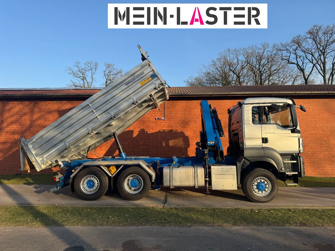 MAN Aufbau Meiller Bordmatik + HMF 1330 K4 15m Funk - Savivartis sunkvežimis, Sunkvežimis su kranu: foto 5 MAN Aufbau Meiller Bordmatik + HMF 1330 K4 15m Funk - Savivartis sunkvežimis, Sunkvežimis su kranu: foto 5