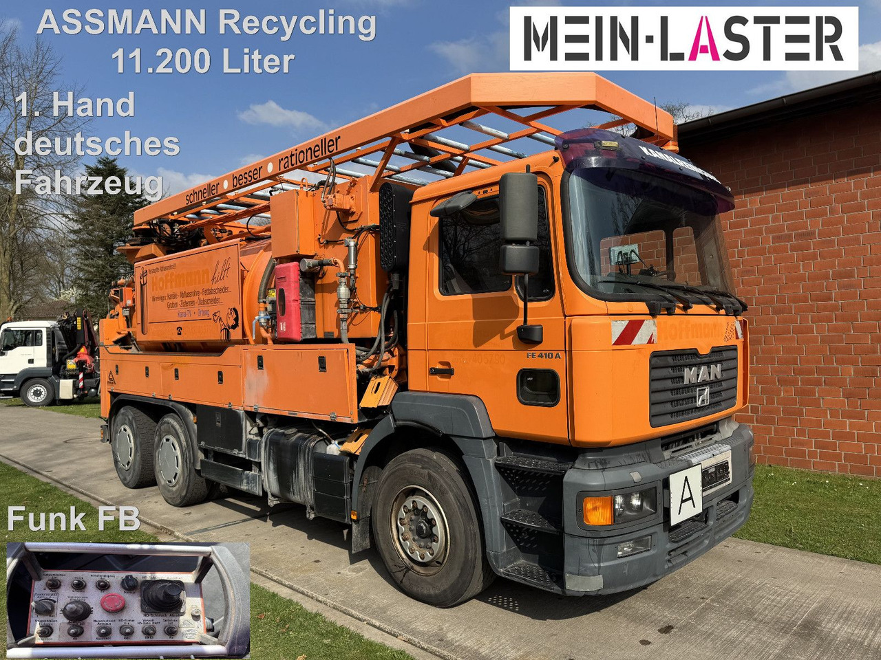 MAN FE 410 Assmann Saug HD Spüler Recycling + FB. - Asenizatorius: foto 1 MAN FE 410 Assmann Saug HD Spüler Recycling + FB. - Asenizatorius: foto 1