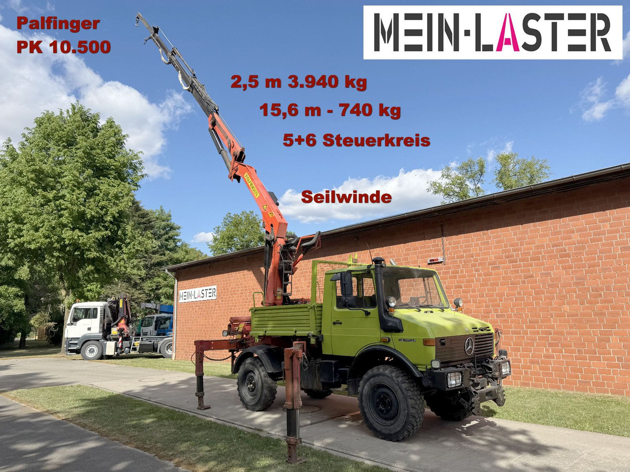 Unimog U 1650 PK 10500 Kran 15 m max. 3,9 t Seilwinde - Sunkvežimis su kranu: foto 1 Unimog U 1650 PK 10500 Kran 15 m max. 3,9 t Seilwinde - Sunkvežimis su kranu: foto 1