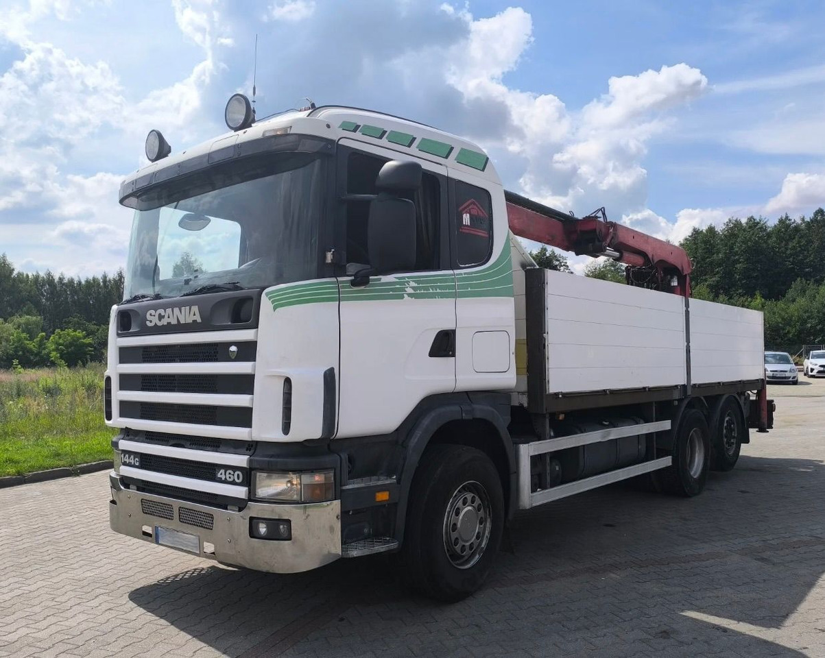 SCANIA 144.460 - Platforminis/ Bortinis sunkvežimis, Sunkvežimis su kranu: foto 3 SCANIA 144.460 - Platforminis/ Bortinis sunkvežimis, Sunkvežimis su kranu: foto 3