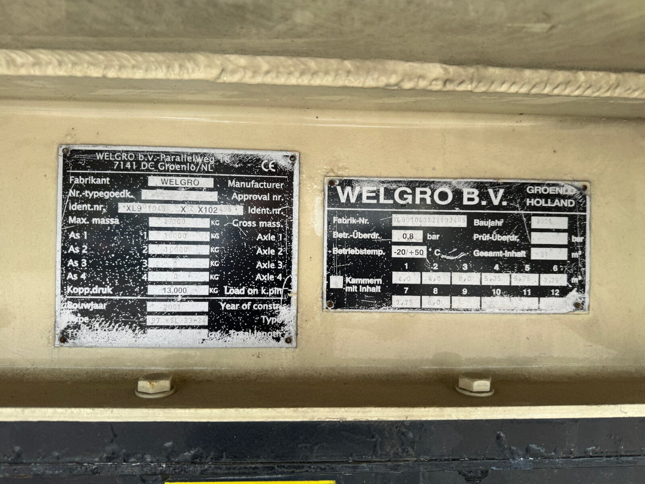 Silo cisterna 97WSL 33-24 Siloauflieger Welgro 97WSL 33-24 Siloauflieger, Lenkachse, 8 Kammern, ca. 51m³: foto 6 Silo cisterna 97WSL 33-24 Siloauflieger Welgro 97WSL 33-24 Siloauflieger, Lenkachse, 8 Kammern, ca. 51m³: foto 6