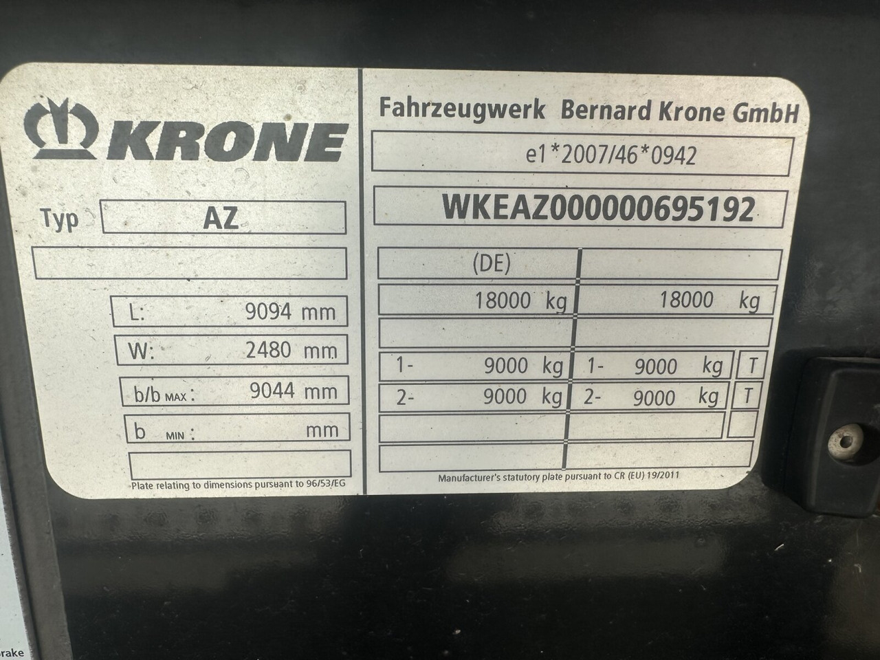Krone AZW 18 AZW 18 - Konteineris-vežimus/ Sukeisti kūną priekaba: foto 2 Krone AZW 18 AZW 18 - Konteineris-vežimus/ Sukeisti kūną priekaba: foto 2
