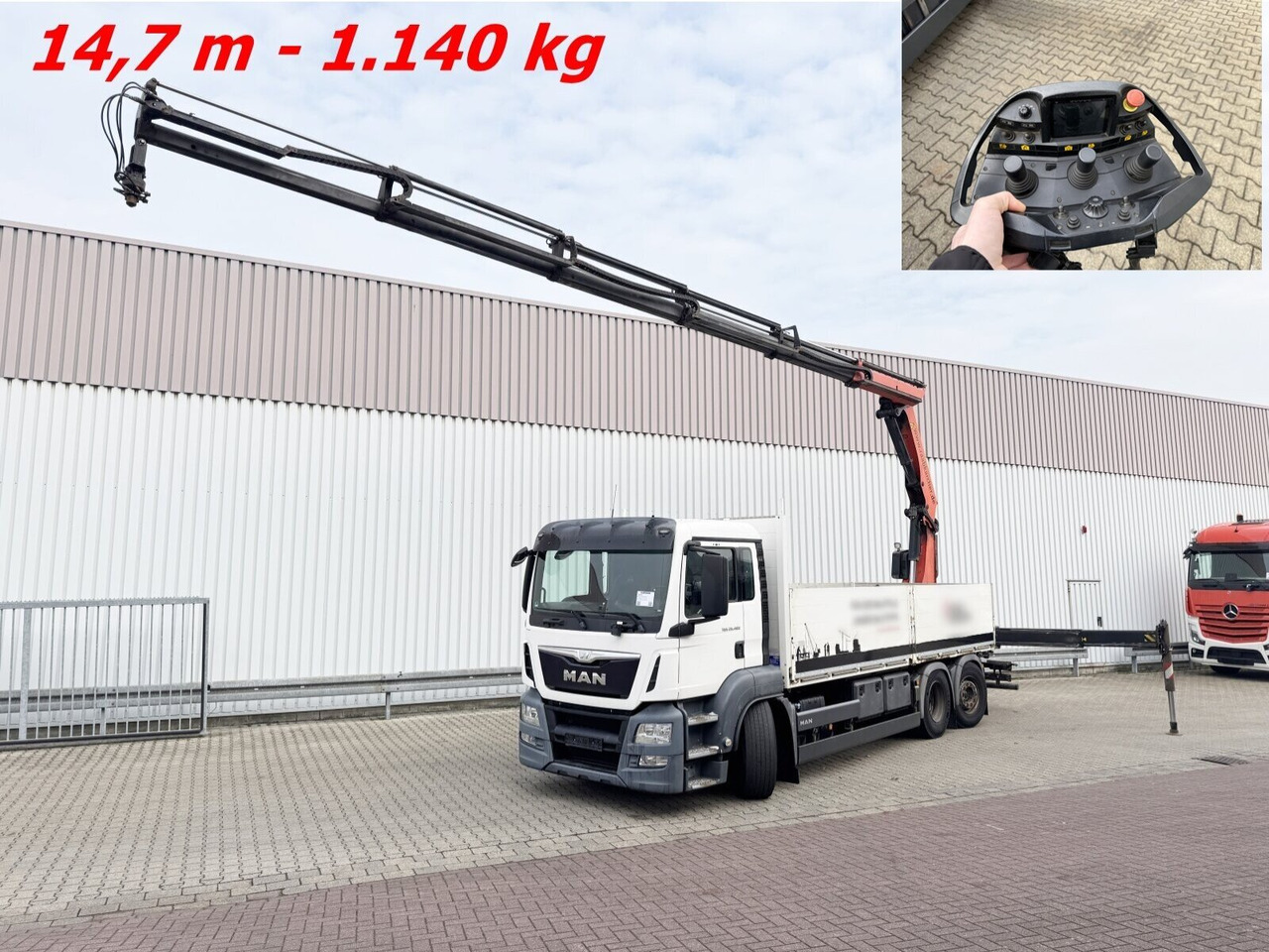 MAN TGS 26.400 6x2-4 LL TGS 26.400 6x2-4 LL, Navi, Lenk-/Liftachse, Heckkran Palfinger PK23002-SH D, Funk - Sunkvežimis su kranu: foto 1 MAN TGS 26.400 6x2-4 LL TGS 26.400 6x2-4 LL, Navi, Lenk-/Liftachse, Heckkran Palfinger PK23002-SH D, Funk - Sunkvežimis su kranu: foto 1