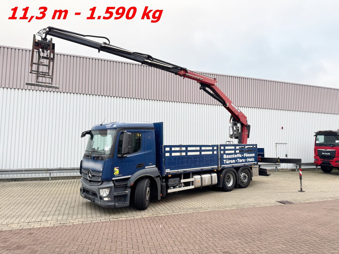 Mercedes-Benz Antos 2540 L 6x2 Antos 2540 L 6x2, Lenkachse, HMF 2110-L3 Heckkran - Sunkvežimis su kranu, Platforminis/ Bortinis sunkvežimis: foto 1 Mercedes-Benz Antos 2540 L 6x2 Antos 2540 L 6x2, Lenkachse, HMF 2110-L3 Heckkran - Sunkvežimis su kranu, Platforminis/ Bortinis sunkvežimis: foto 1