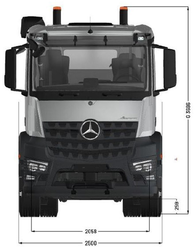 Mercedes-Benz Arocs 3253 L 8x4/4 Arocs 3253 L 8x4/4, MultimediaCockpit, Navi, Motorabtrieb - Važiuoklės sunkvežimis: foto 3 Mercedes-Benz Arocs 3253 L 8x4/4 Arocs 3253 L 8x4/4, MultimediaCockpit, Navi, Motorabtrieb - Važiuoklės sunkvežimis: foto 3