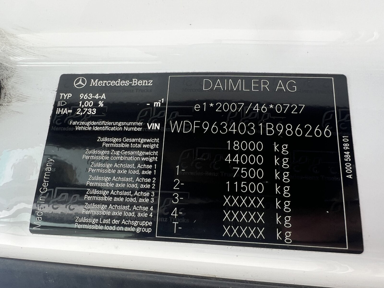 Vilkikas Mercedes-Benz Actros 1843 LS 4x2 Actros 1843 LS 4x2, Retarder: foto 12