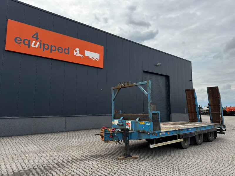 Kaiser drawbar trailer, ramps, 3 axles, spring suspension, hardwood - Žemo profilio platforma priekaba: foto 1 Kaiser drawbar trailer, ramps, 3 axles, spring suspension, hardwood - Žemo profilio platforma priekaba: foto 1