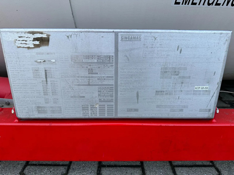 Tank konteineris pervežimui kuro SINGAMAS 20FT ISO, 26.000L/1-COMP/3 BAFFELS/3 manholes, ADR inspectio valid till: 07/2025: foto 12