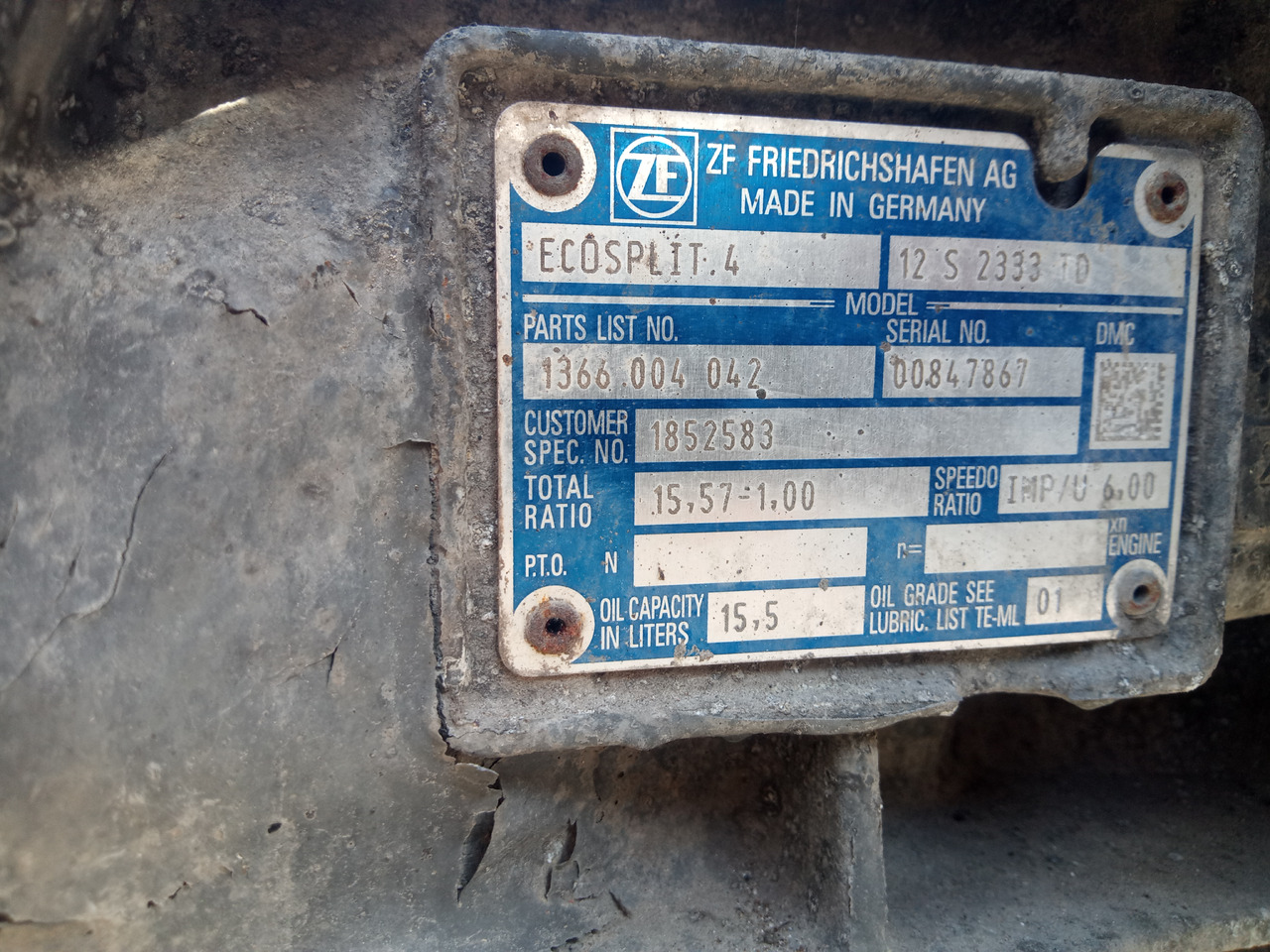 DAF XF106 - Pavarų dėžė: foto 5 DAF XF106 - Pavarų dėžė: foto 5