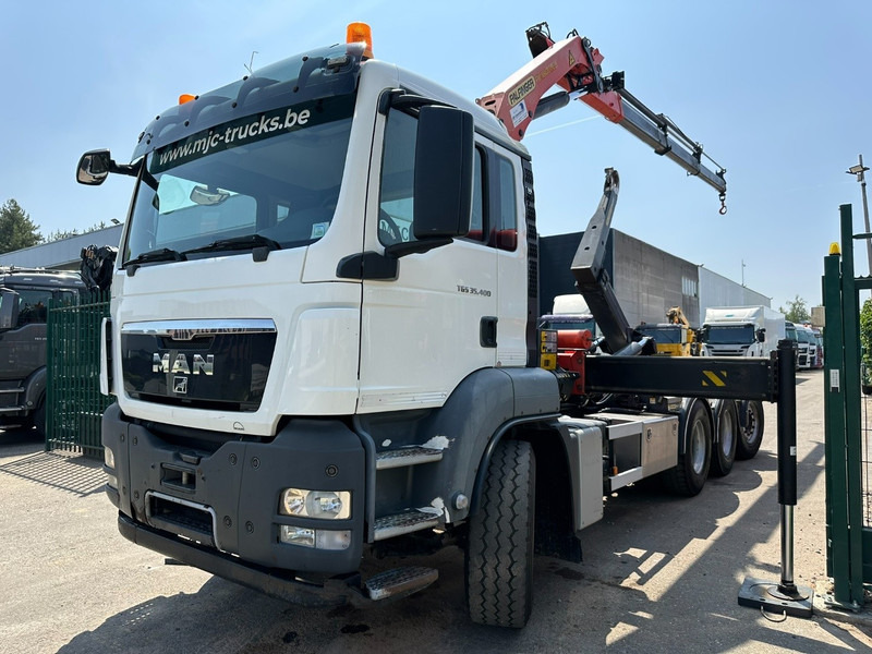 MAN TGS 35.400 8x4 TRIDEM HOOKLIFT T22 + CRANE PALFINGER PK 18001 EH + RADIO - EURO 5 - LIFT/STEERING AXLE - BE TRUCK - Hook-lift sunkvežimis, Sunkvežimis su kranu: foto 2 MAN TGS 35.400 8x4 TRIDEM HOOKLIFT T22 + CRANE PALFINGER PK 18001 EH + RADIO - EURO 5 - LIFT/STEERING AXLE - BE TRUCK - Hook-lift sunkvežimis, Sunkvežimis su kranu: foto 2