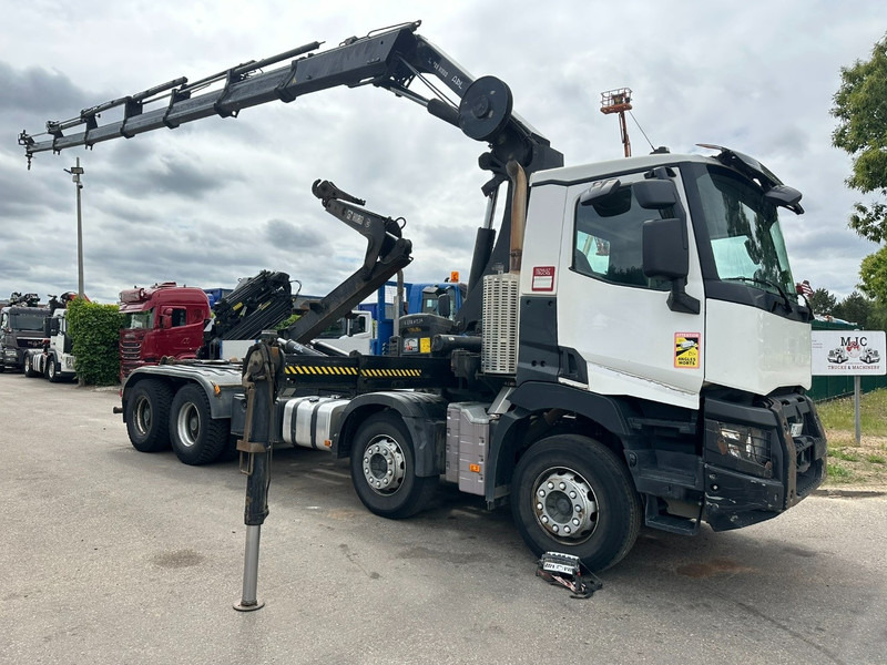 Renault C460 8x4 HOOKLIFT + CRANE HIAB 288 E-6 HIDUO - RADIO - 5/6 F - STEEL SPRING / HUB REDUCTION - Sunkvežimis su kranu: foto 1 Renault C460 8x4 HOOKLIFT + CRANE HIAB 288 E-6 HIDUO - RADIO - 5/6 F - STEEL SPRING / HUB REDUCTION - Sunkvežimis su kranu: foto 1