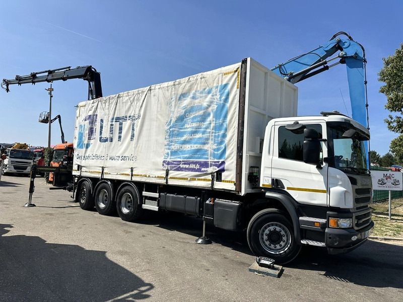 Scania P410 8x4 TRIDEM PRITSCHE PLANE + KRAN HIAB 244 EP-4 HIDUO - RETARDER - LIFT + STEERING AXLE - *327.000km* - RADIO - Tentinis sunkvežimis, Sunkvežimis su kranu: foto 1 Scania P410 8x4 TRIDEM PRITSCHE PLANE + KRAN HIAB 244 EP-4 HIDUO - RETARDER - LIFT + STEERING AXLE - *327.000km* - RADIO - Tentinis sunkvežimis, Sunkvežimis su kranu: foto 1
