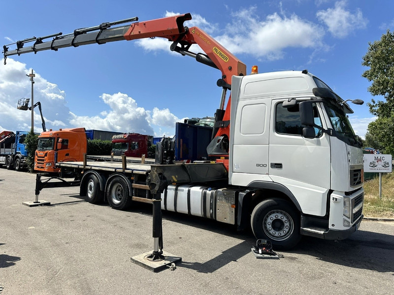 Volvo FH 500 6X2 + CRANE PALFINGER PK50002 E 6x - RETARDER - PLATFORM 6m20 - TWISTLOCKS 20' - 561.000km - EURO 5 - Sunkvežimis su kranu: foto 1 Volvo FH 500 6X2 + CRANE PALFINGER PK50002 E 6x - RETARDER - PLATFORM 6m20 - TWISTLOCKS 20' - 561.000km - EURO 5 - Sunkvežimis su kranu: foto 1