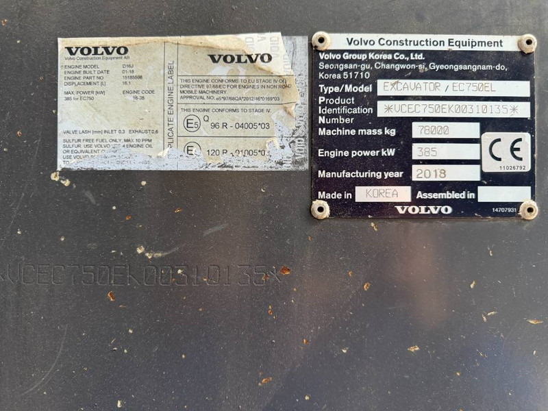 Volvo EC750E L - Vikšrinis ekskavatorius: foto 5 Volvo EC750E L - Vikšrinis ekskavatorius: foto 5