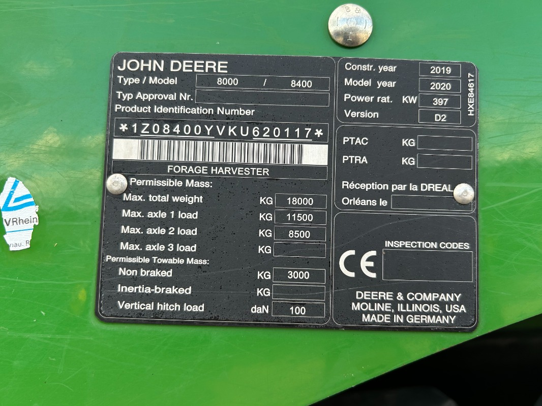 Kombainas John Deere 8400 mit Kemper 475 Plus: foto 10