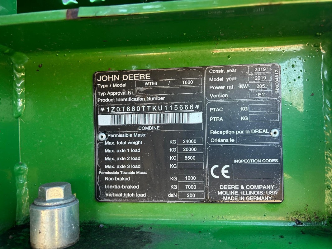 John Deere T660 - Derliaus nuėmimo kombainas: foto 5 John Deere T660 - Derliaus nuėmimo kombainas: foto 5