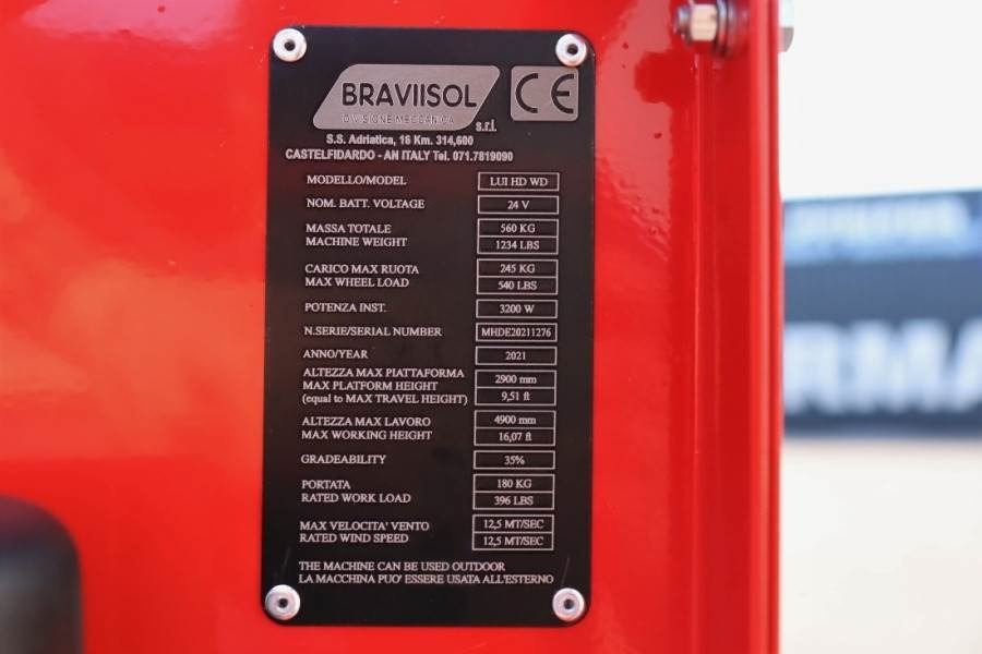 Alkūninis keltuvas Bravi LUI HD WD Leonardo New, Electric, 4.90m Working He: foto 6